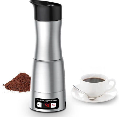 Macchina Caffè Portatile 12V / 24V, Macchina Espresso Compatta per la guida, ufficio, campeggio. Con Display dello schermo led. Riscaldamento rapido